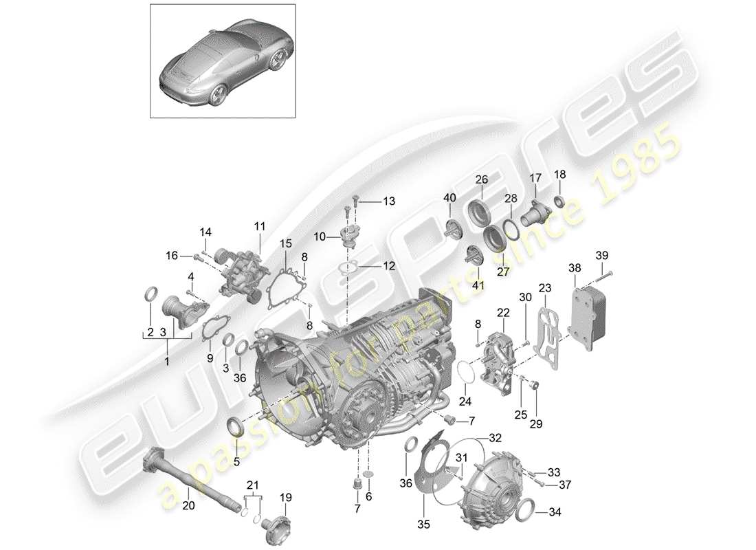 Porsche 991 (2014) Manual Gearbox Diagrama de piezas
