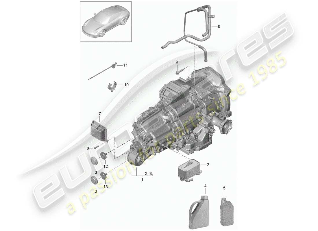 Porsche 991 (2014) - PDK - Diagrama de piezas