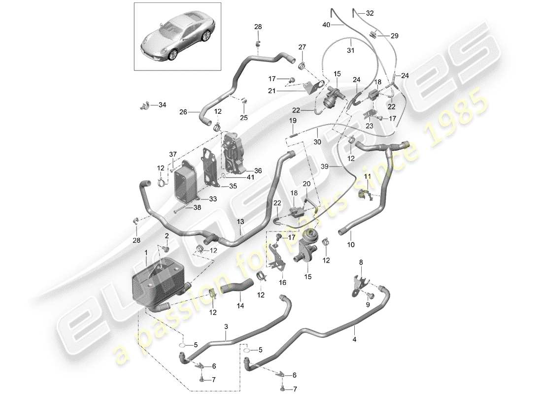 Porsche 991 (2014) - PDK - Diagrama de piezas