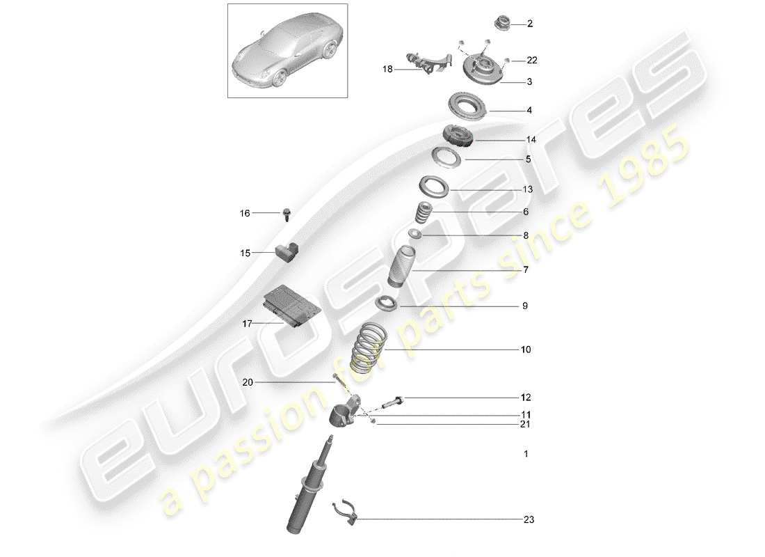 Porsche 991 (2014) AMORTIGUADOR DE VIBRACIONES Diagrama de piezas
