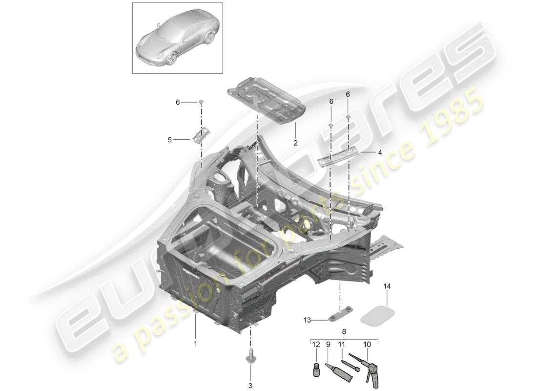 Porsche 991 (2014) Interfaz Diagrama de piezas