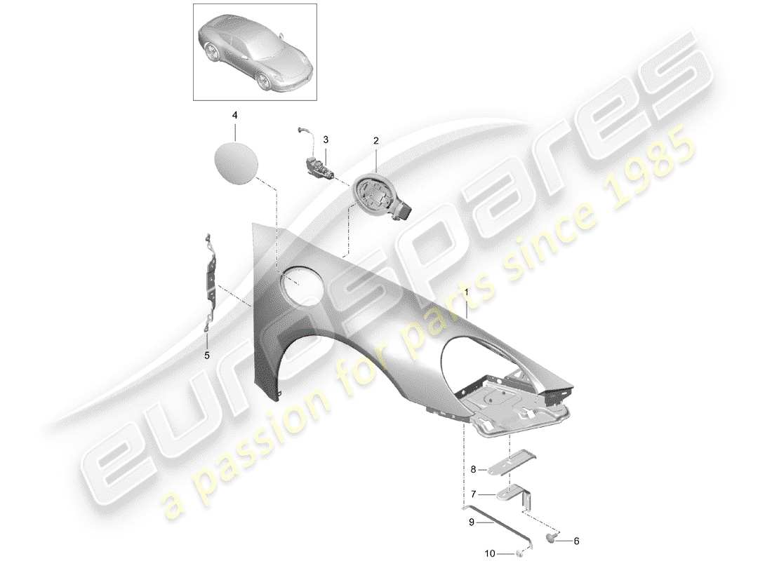Porsche 991 (2014) DEFENSA Diagrama de piezas
