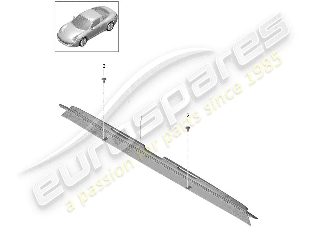 Porsche 991 (2014) DEFLECTOR DE VIENTO Diagrama de piezas