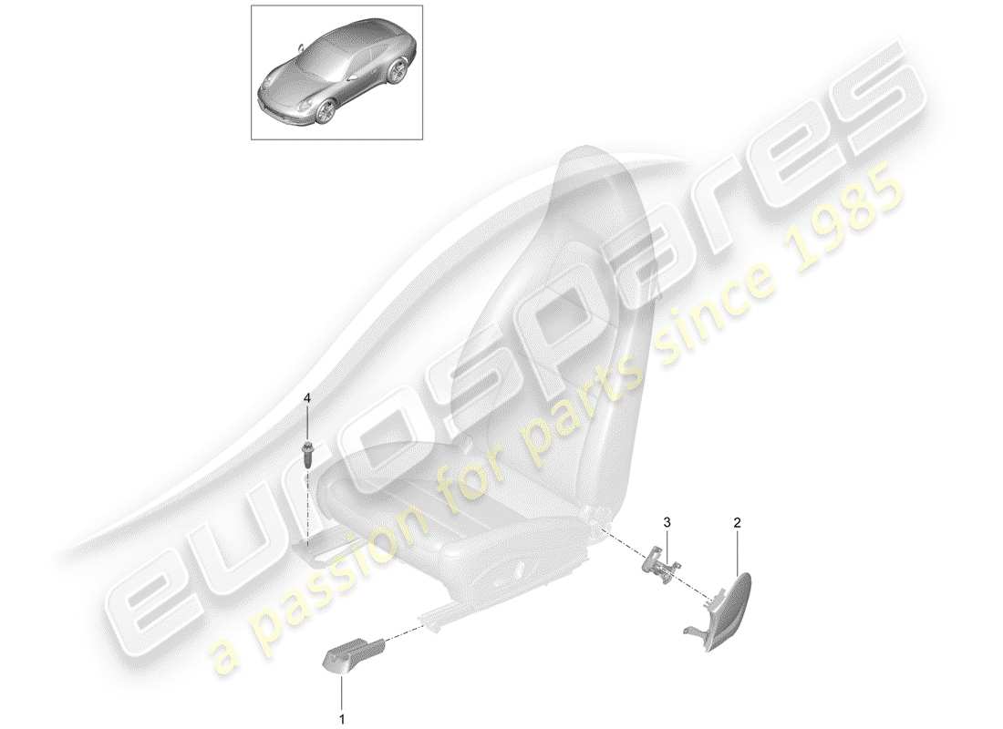 Porsche 991 (2014) ASIENTO Diagrama de piezas