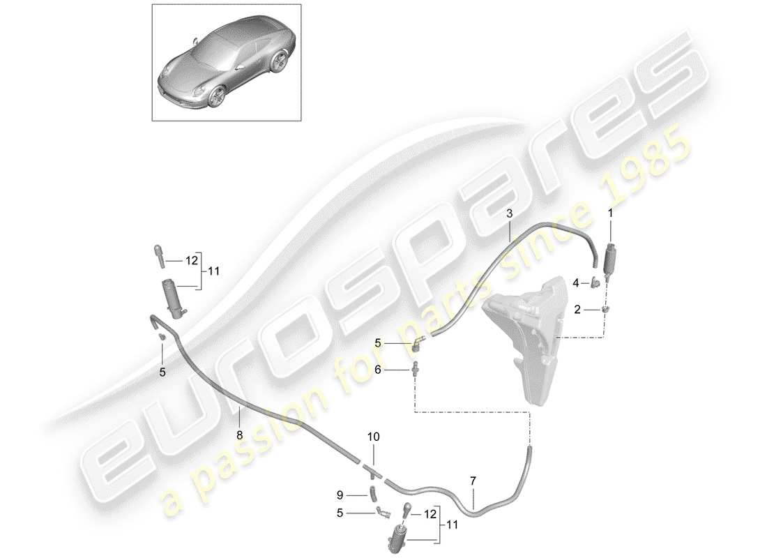 Porsche 991 (2014) SISTEMA Arandela Diagrama de piezas
