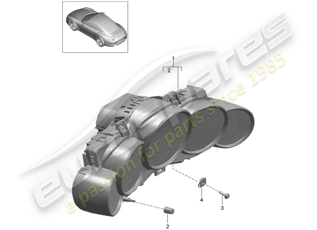 Porsche 991 (2014) Instruments Diagrama de piezas