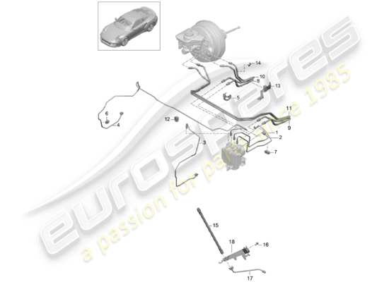 a part diagram from the Porsche 991 T/GT2RS parts catalogue