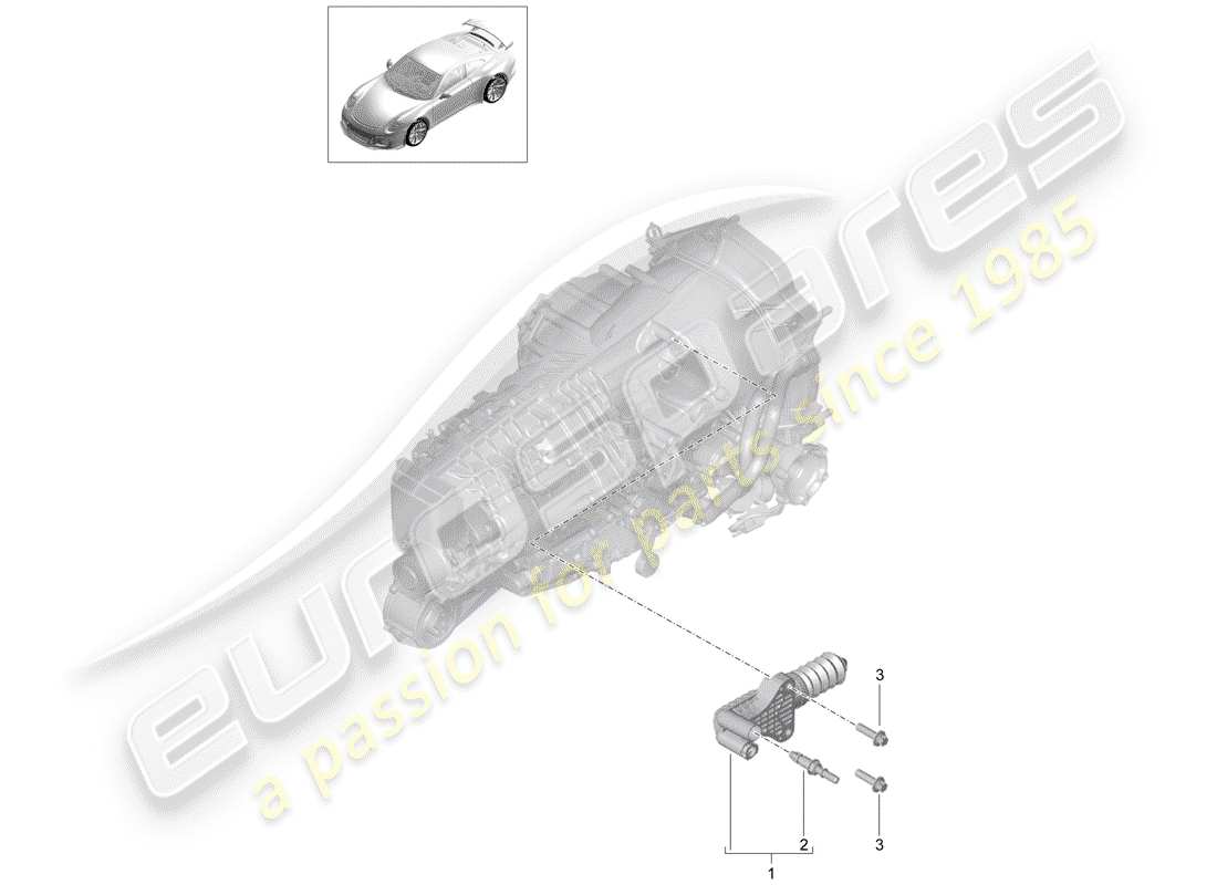Porsche 991R/GT3/RS (2016) cilindro esclavo del embrague Diagrama de piezas