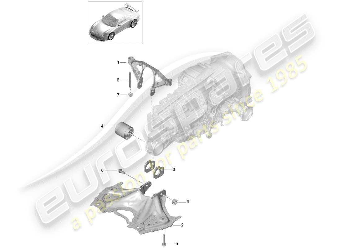 Porsche 991R/GT3/RS (2016) submarco Diagrama de piezas
