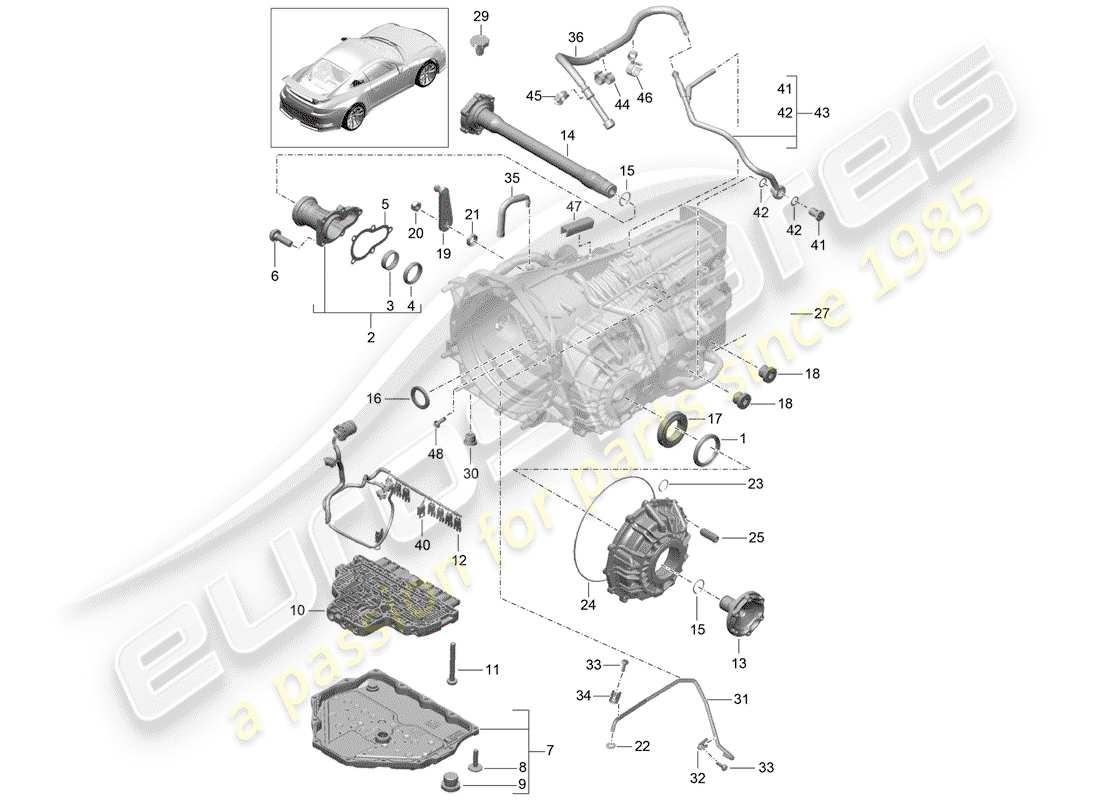 Porsche 991R/GT3/RS (2016) - PDK - Diagrama de piezas