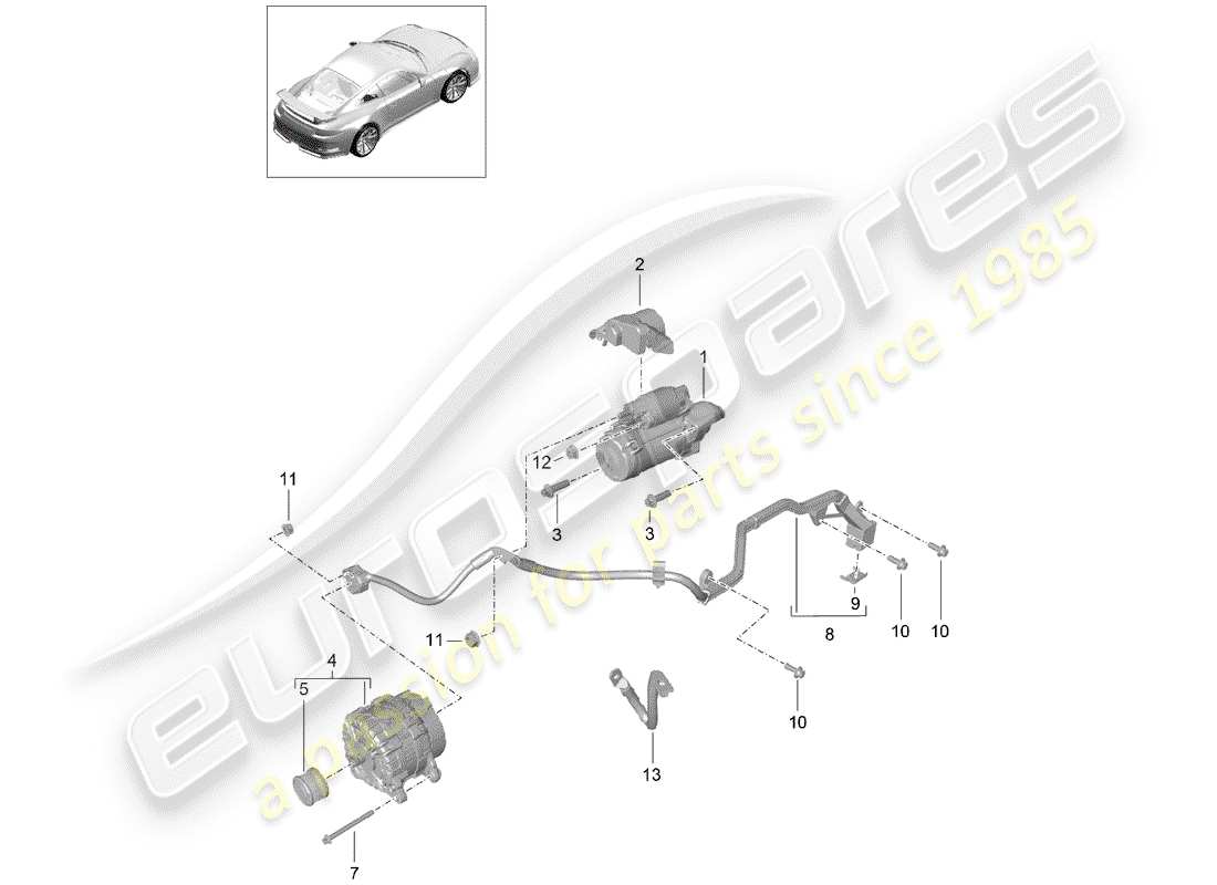 Porsche 991R/GT3/RS (2016) INICIO Diagrama de piezas