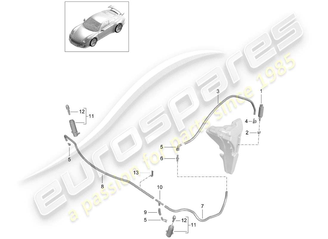Porsche 991R/GT3/RS (2016) SISTEMA Arandela Diagrama de piezas