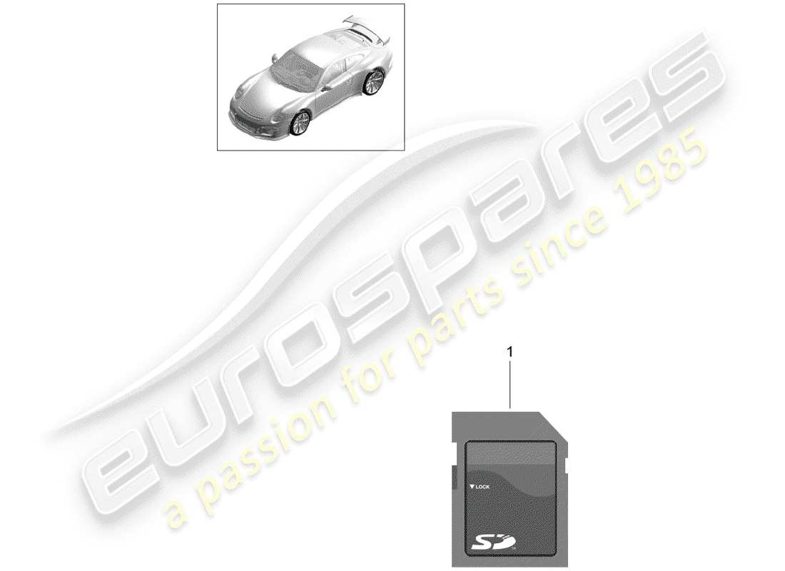 Porsche 991R/GT3/RS (2016) tarjeta SD Diagrama de piezas