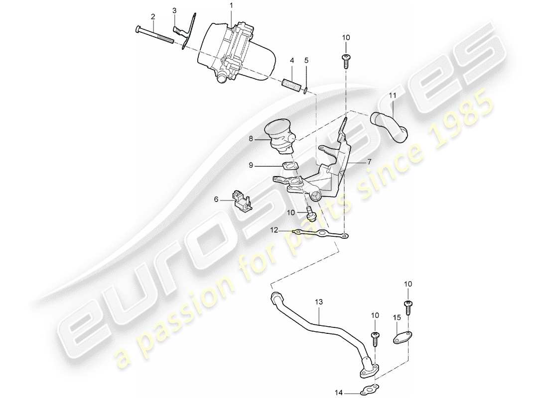 Porsche 997 (2008) INYECCIÓN DE AIRE Diagrama de piezas