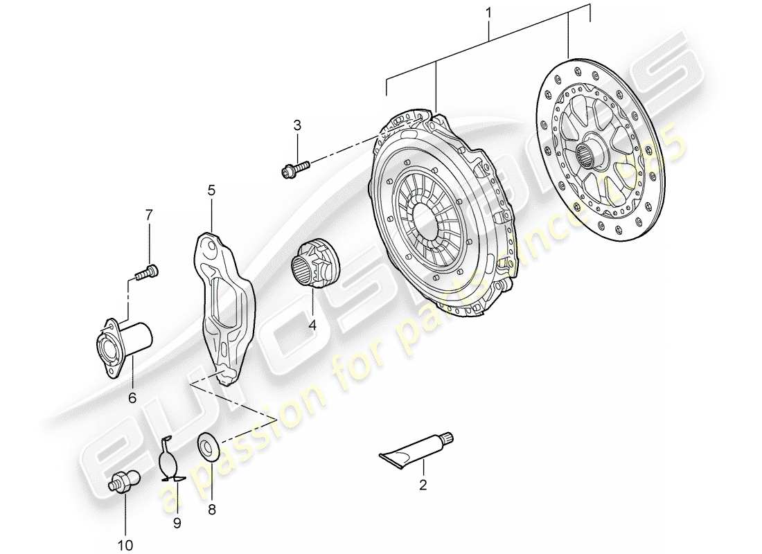 Porsche 997 (2008) Embrague Diagrama de piezas
