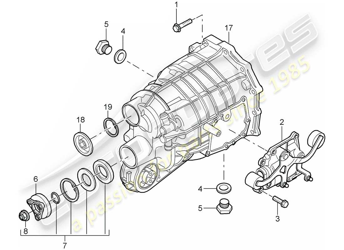 Porsche 997 (2008) Manual Gearbox Diagrama de piezas