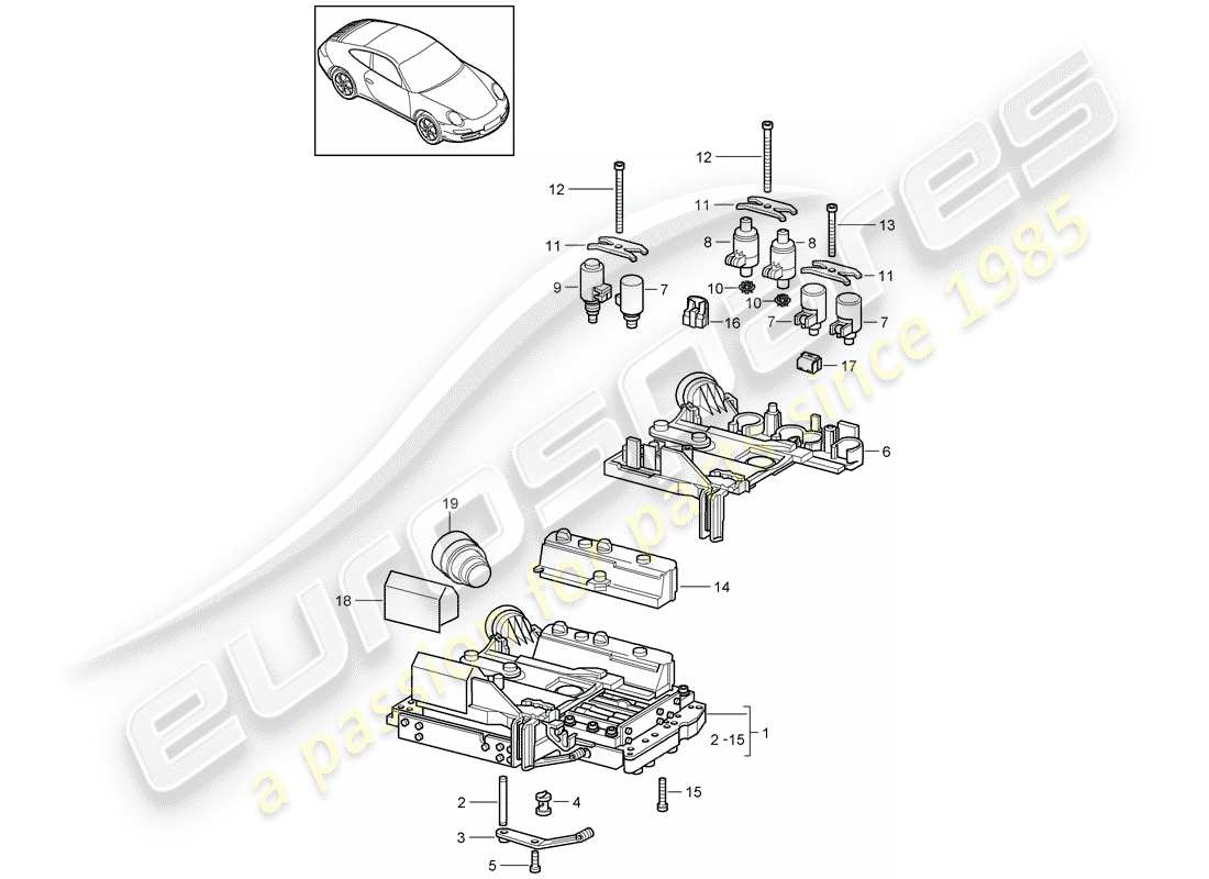Porsche 997 (2008) tiptronic Diagrama de piezas