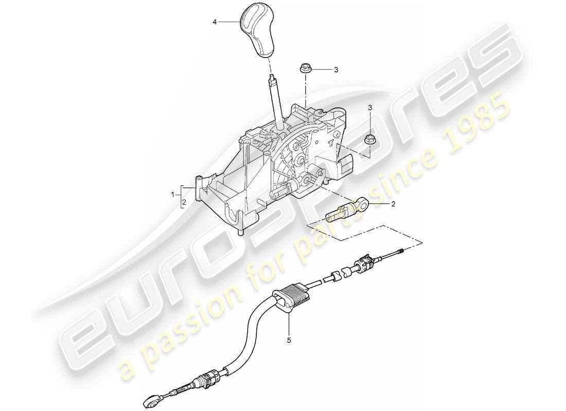 Porsche 997 (2008) palanca selectora Diagrama de piezas