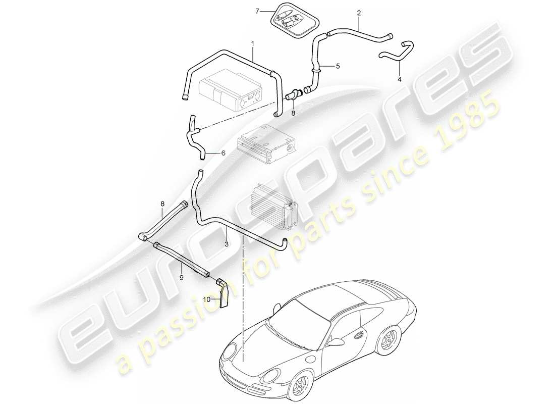 Porsche 997 (2008) COMPARTIMIENTO DE EQUIPAJE Diagrama de piezas