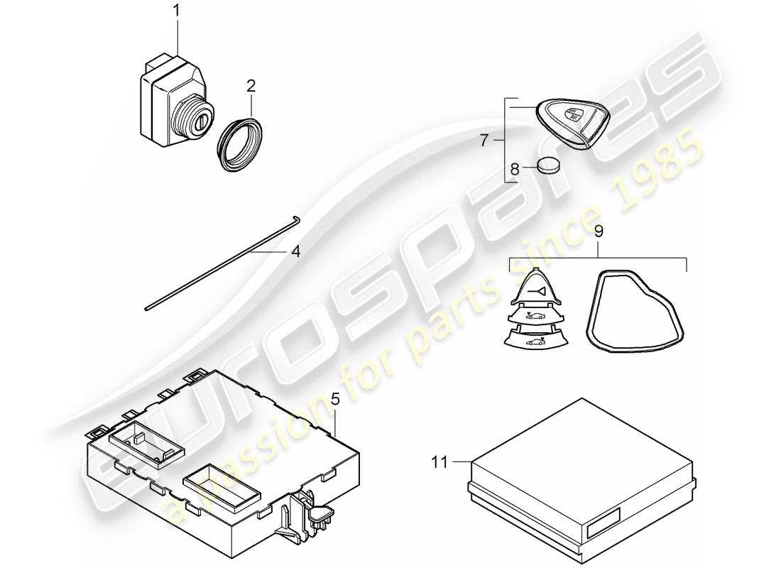 Porsche 997 (2008) UNIDADES DE CONTROL Diagrama de piezas