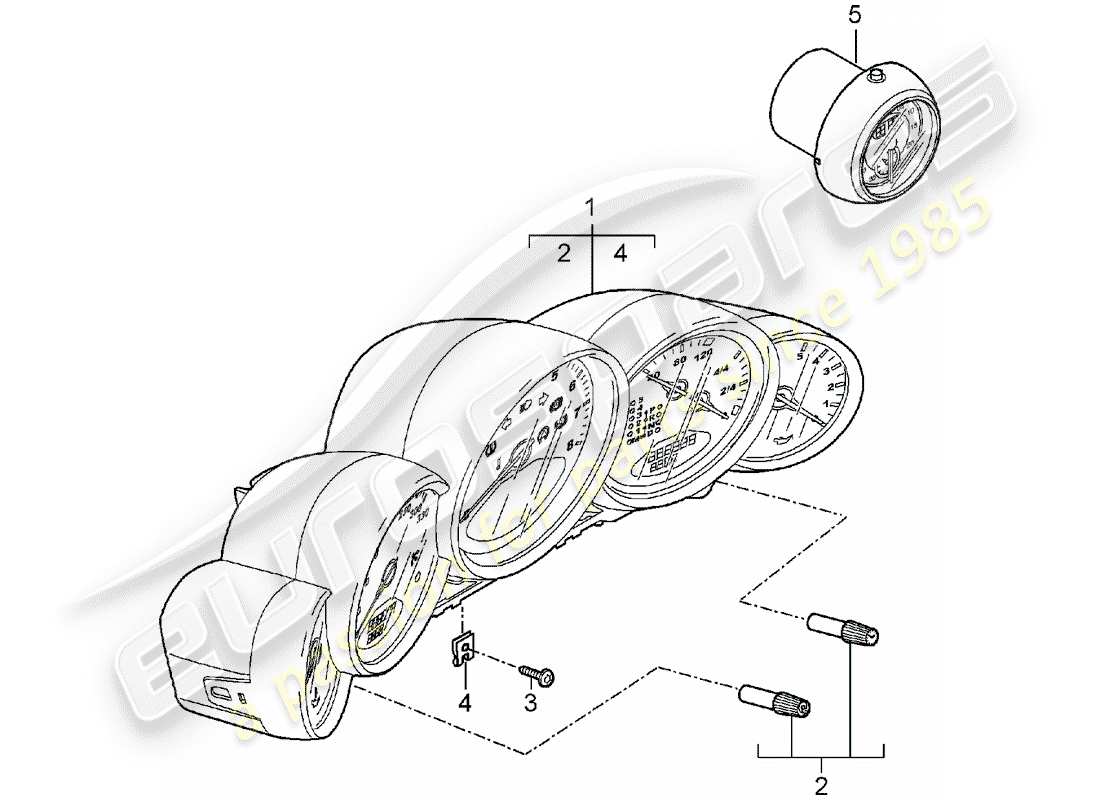 Porsche 997 (2008) Instruments Diagrama de piezas