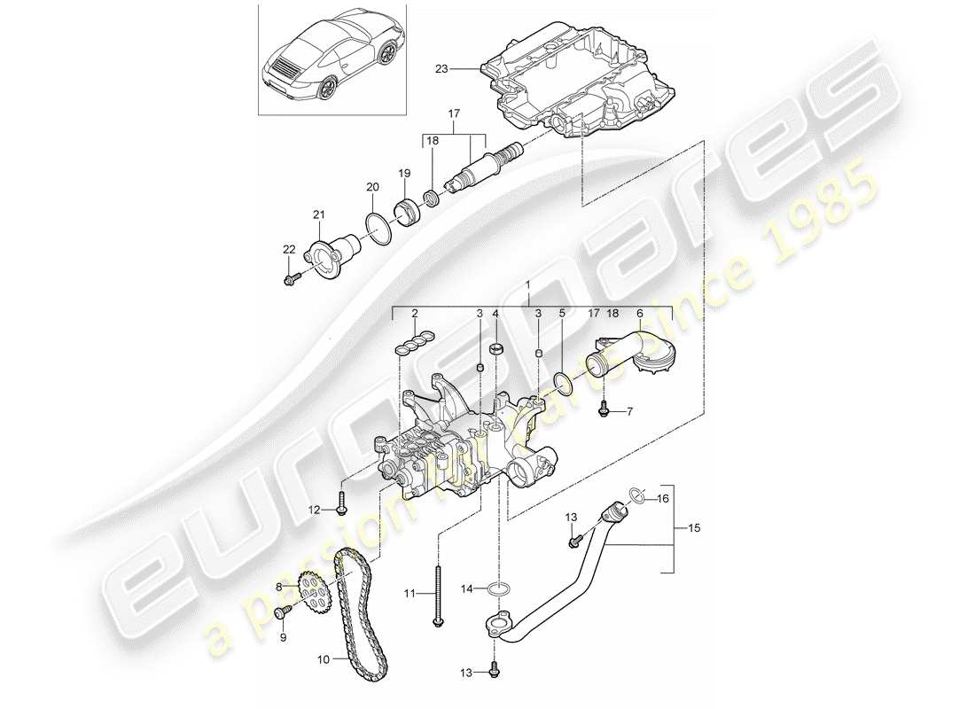 Porsche 997 Gen. 2 (2011) BOMBA DE ACEITE Diagrama de piezas
