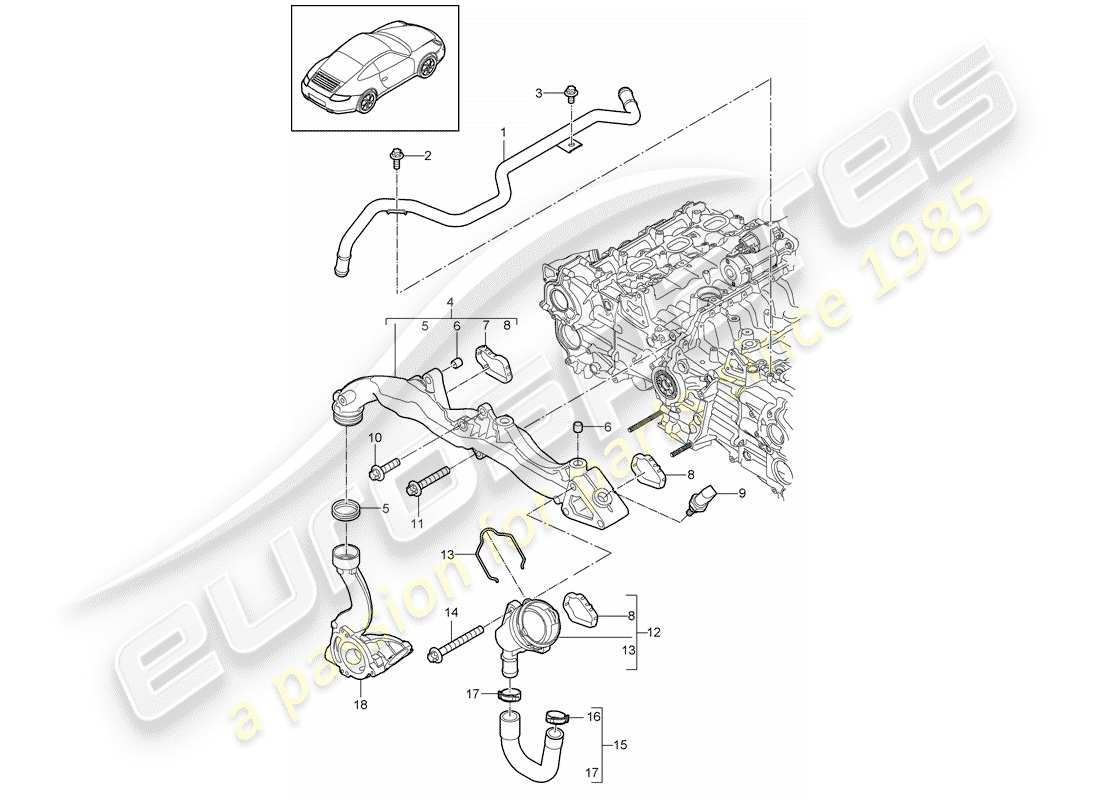 Porsche 997 Gen. 2 (2011) submarco Diagrama de piezas