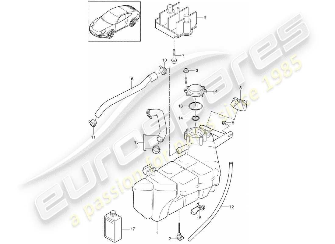 Porsche 997 Gen. 2 (2011) water cooling Diagrama de piezas