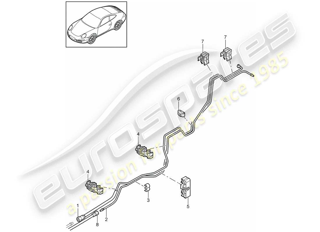 Porsche 997 Gen. 2 (2011) Fuel System Diagrama de piezas