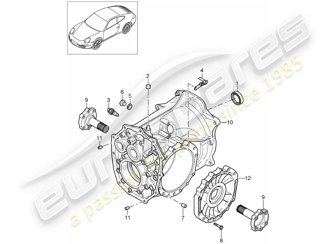 Porsche 997 Gen. 2 (2011) Manual Gearbox Diagrama de piezas