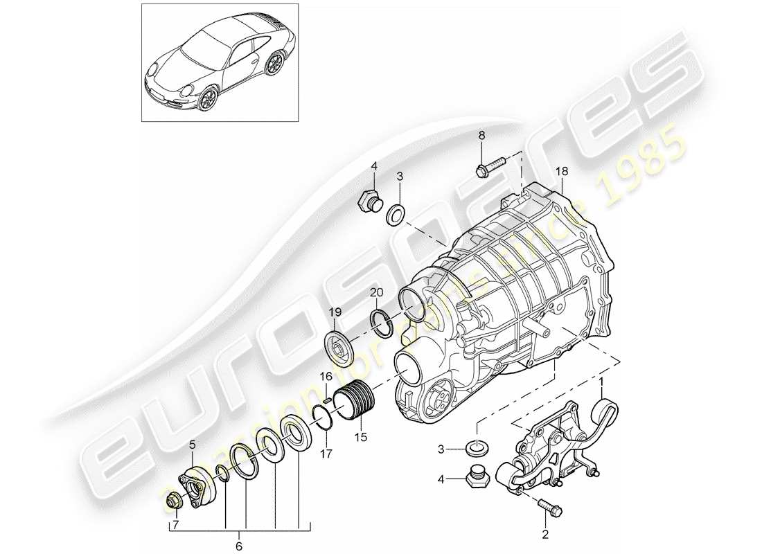 Porsche 997 Gen. 2 (2011) Manual Gearbox Diagrama de piezas