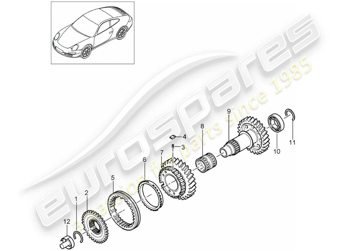 Porsche 997 Gen. 2 (2011) MARCHA ATRÁS Diagrama de piezas