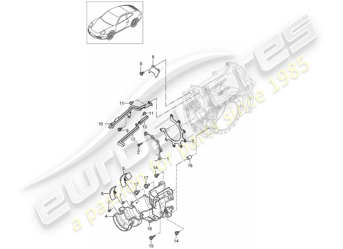 Porsche 997 Gen. 2 (2011) Engranajes y ejes Diagrama de piezas