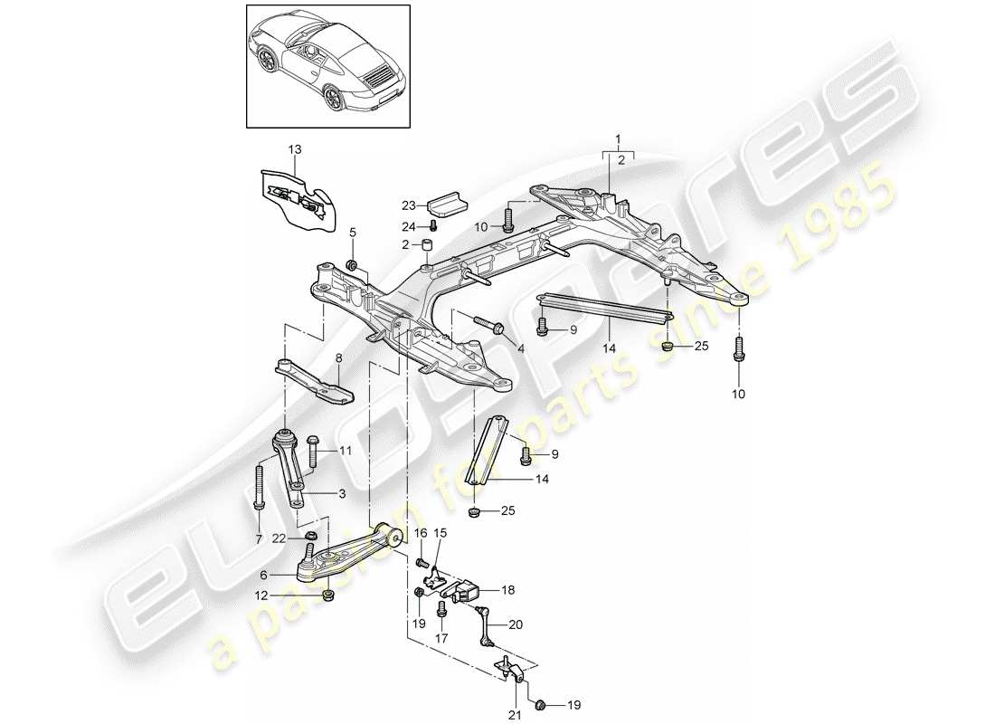 Porsche 997 Gen. 2 (2011) TRAVESAÑO Diagrama de piezas