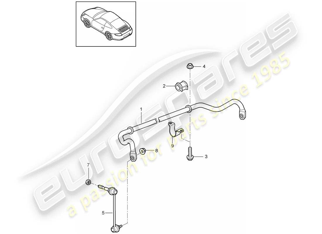 Porsche 997 Gen. 2 (2011) ESTABILIZADOR Diagrama de piezas