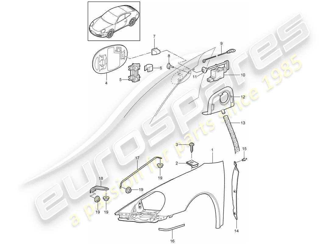 Porsche 997 Gen. 2 (2011) DEFENSA Diagrama de piezas