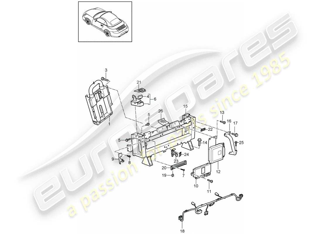 Porsche 997 Gen. 2 (2011) BARRA ANTIVUELCO Diagrama de piezas