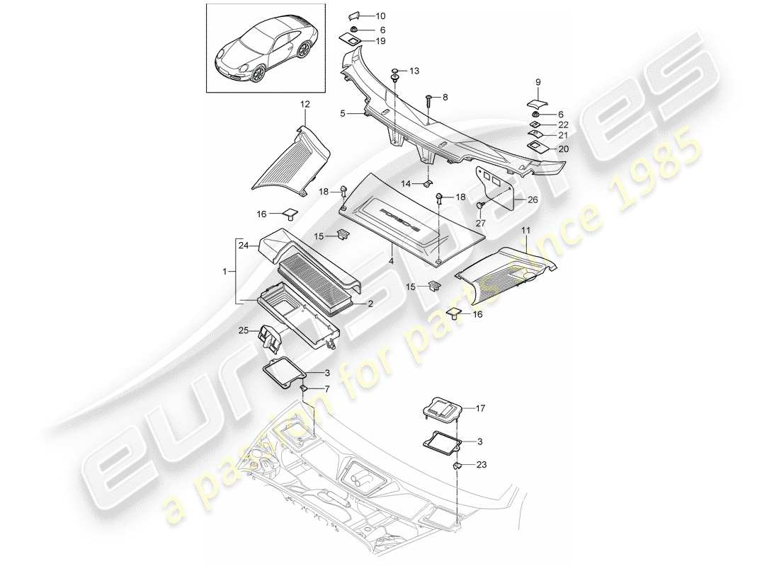 Porsche 997 Gen. 2 (2011) FILTRO PARTICULAR Diagrama de piezas