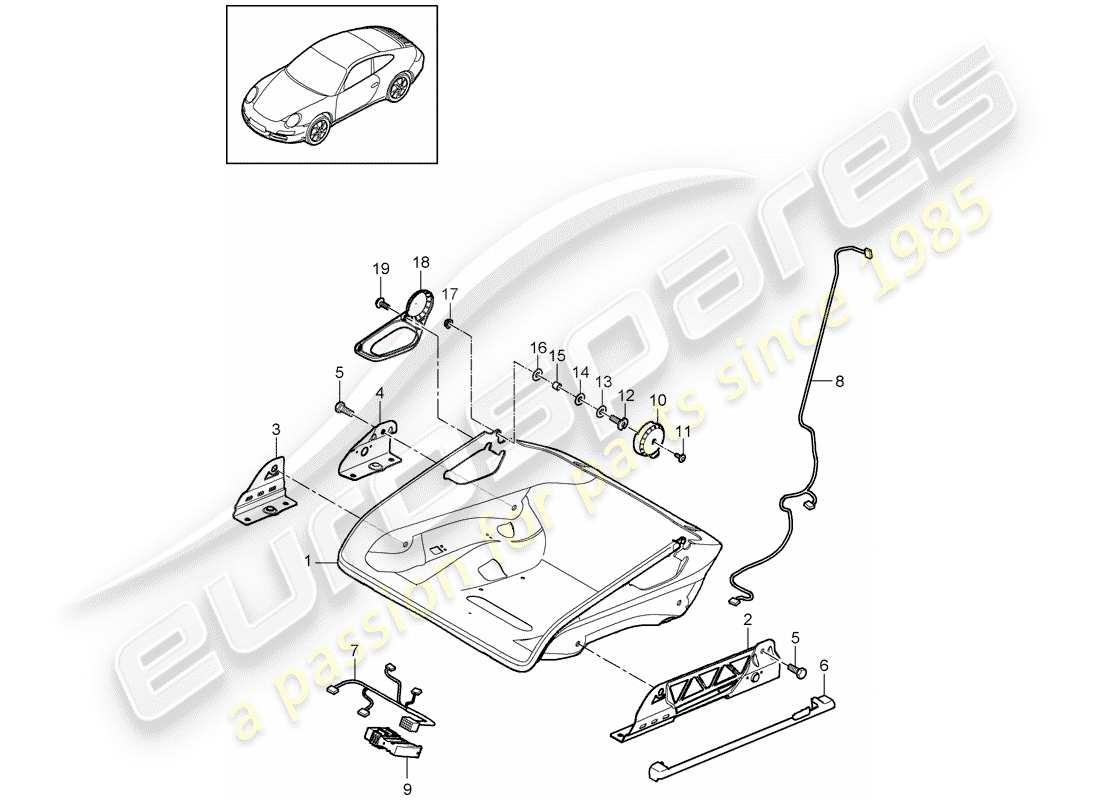 Porsche 997 Gen. 2 (2011) ASIENTO Diagrama de piezas