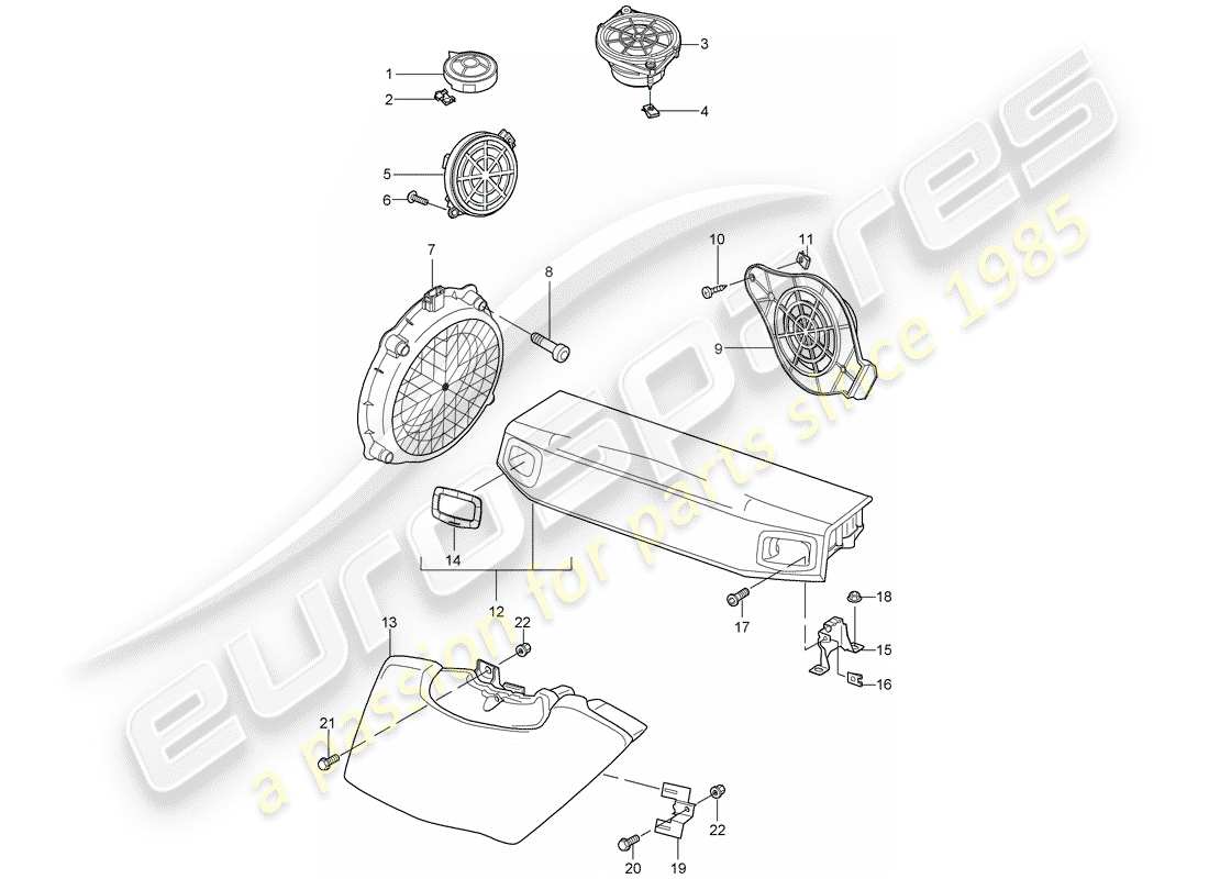 Porsche 997 Gen. 2 (2011) ALTOPARLANTE Diagrama de piezas