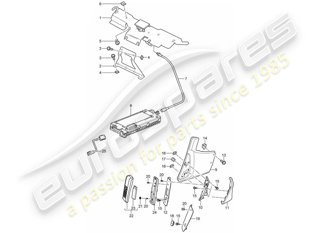 Porsche 997 Gen. 2 (2011) Teléfono Diagrama de piezas