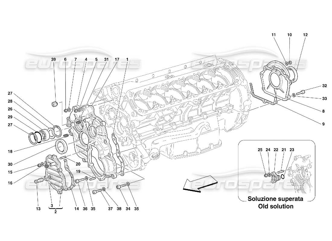 Ferrari 456 GT/GTA Cárter - Tapas Diagrama de piezas