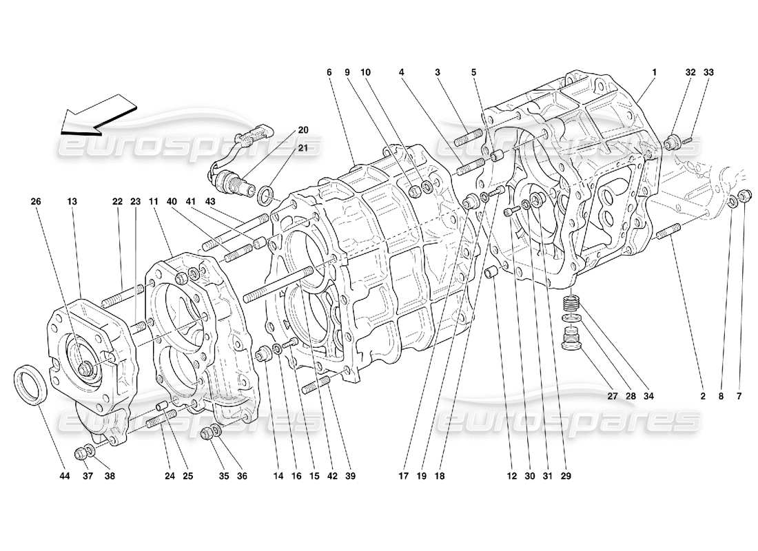 Ferrari 456 GT/GTA Caja de cambios: no para 456 GTA Diagrama de piezas