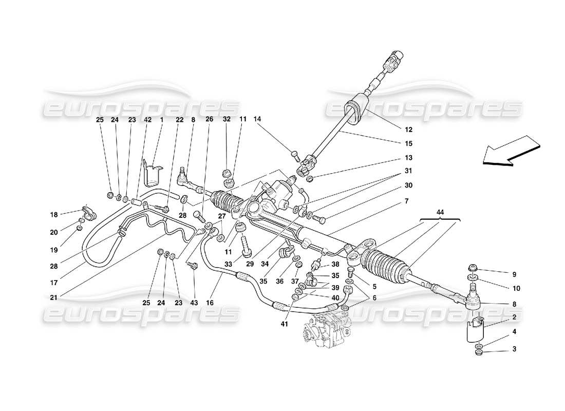 Ferrari 456 GT/GTA Hydraulic Steering Box and Serpentine -Valid for GD Diagrama de piezas