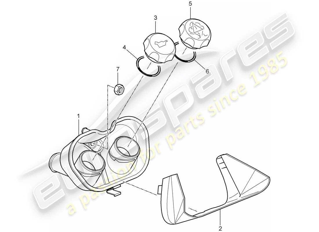 Porsche Boxster 987 (2008) water cooling 4 Diagrama de piezas