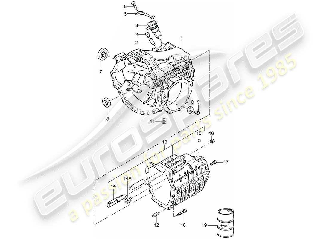 Porsche Boxster 987 (2008) transmisión de repuesto Diagrama de piezas