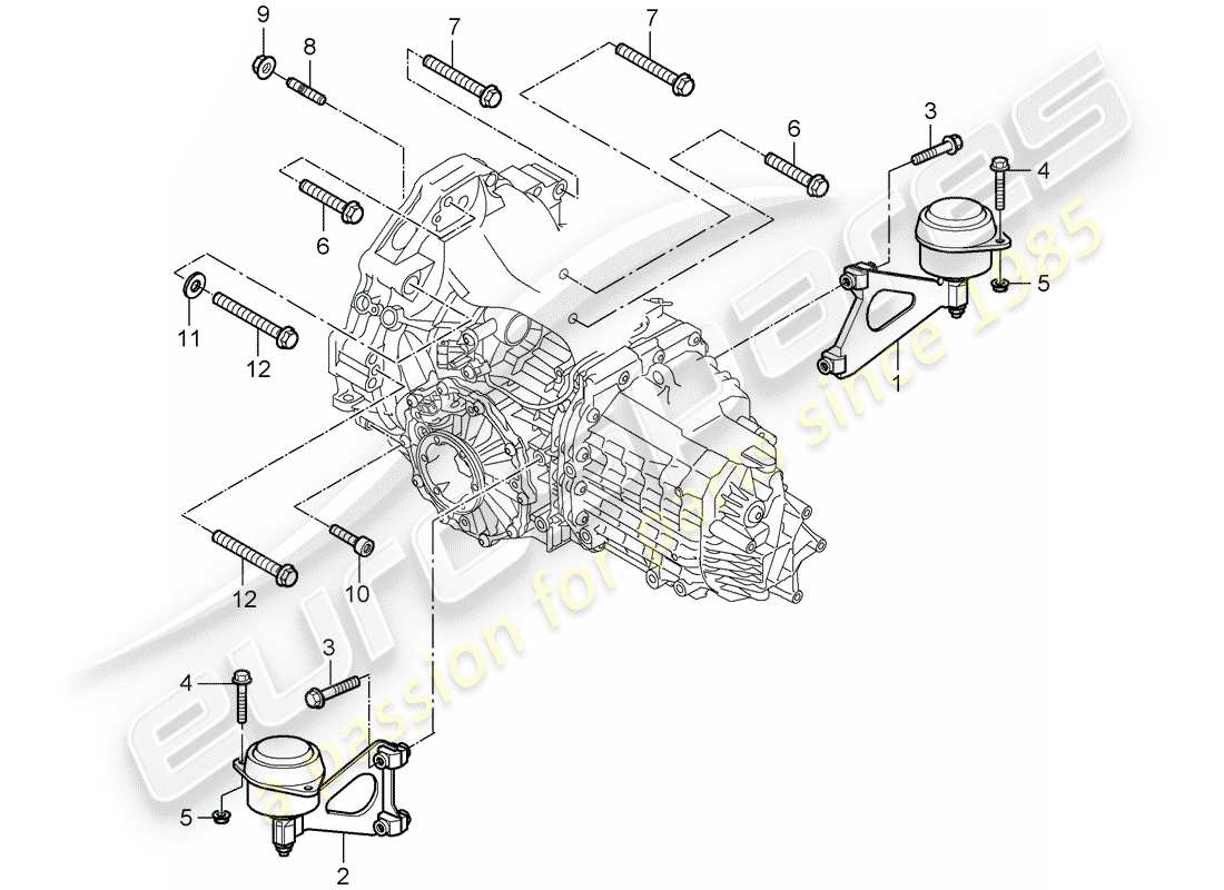 Porsche Boxster 987 (2008) Manual Gearbox Diagrama de piezas