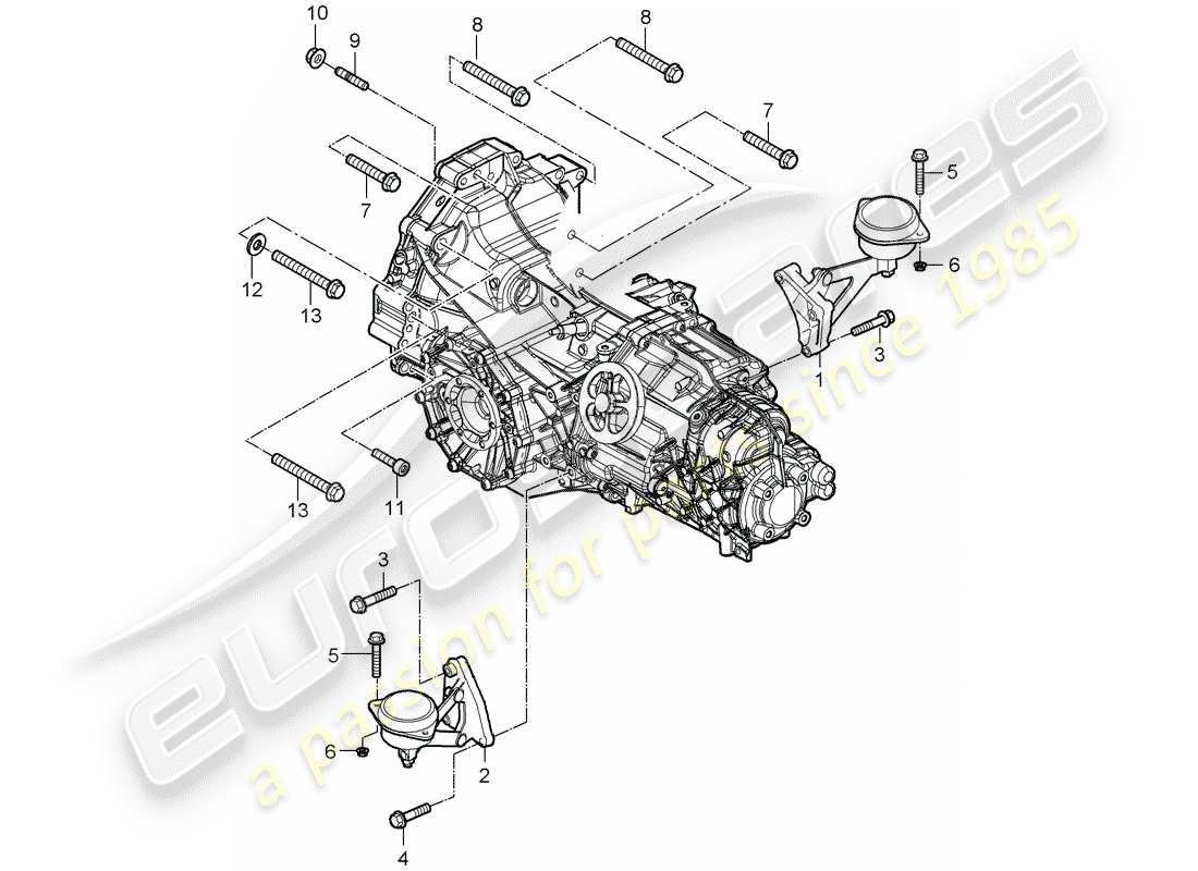 Porsche Boxster 987 (2008) Manual Gearbox Diagrama de piezas