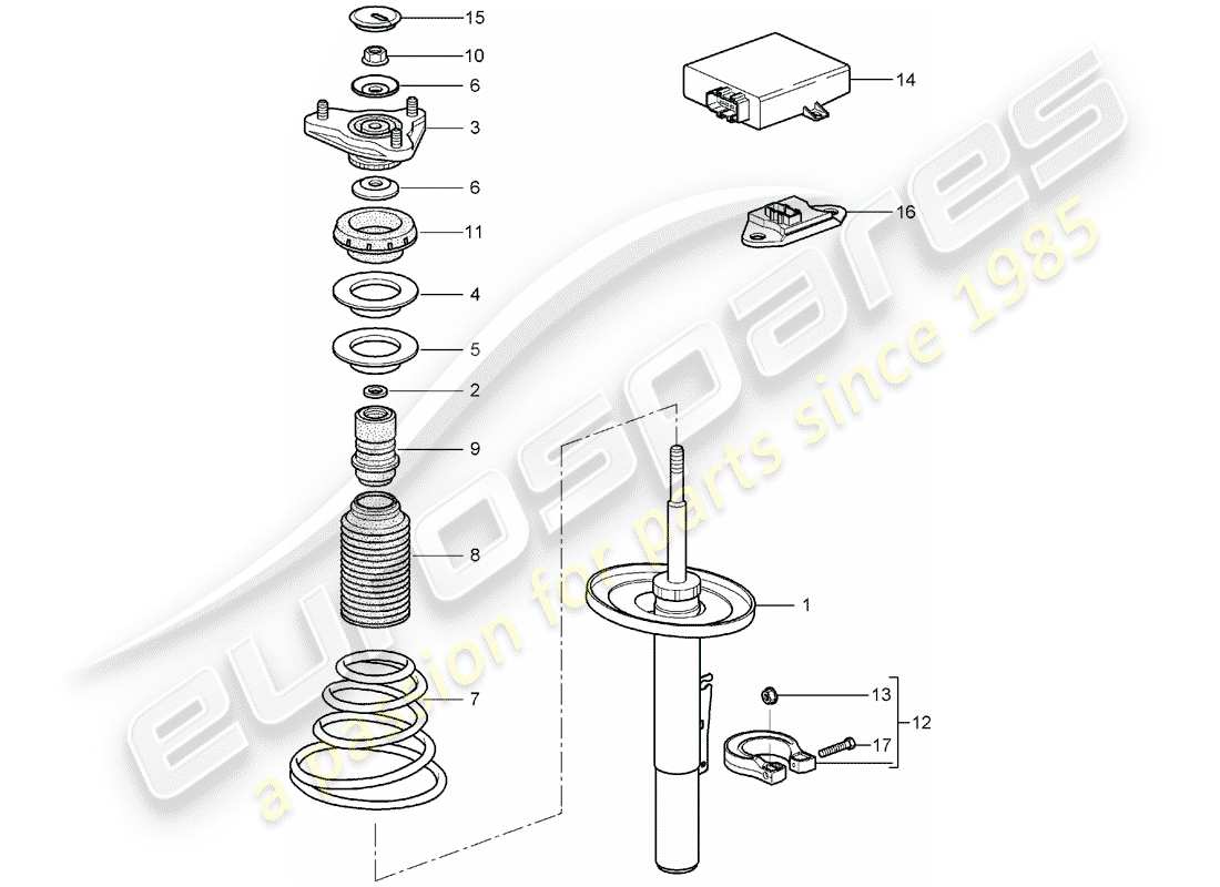 Porsche Boxster 987 (2008) SUSPENSIÓN Diagrama de piezas