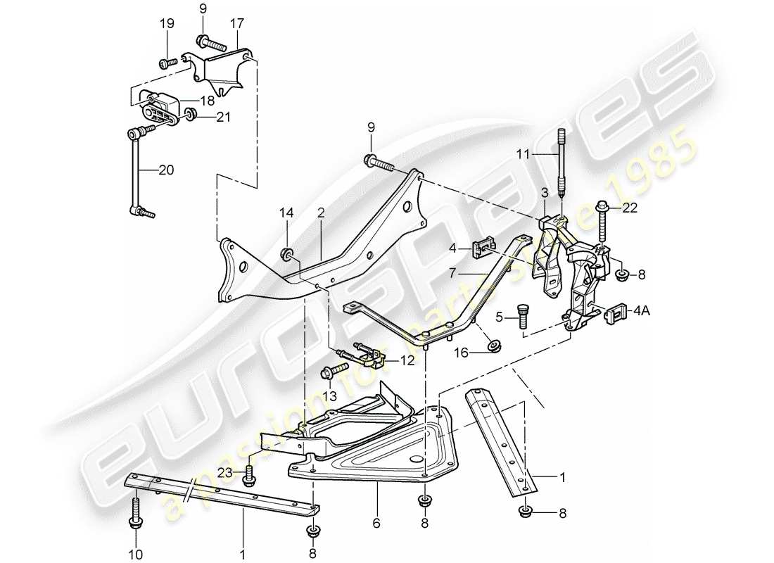 Porsche Boxster 987 (2008) EJE POSTERIOR Diagrama de piezas